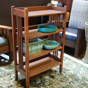 Stickley Brothers spindle magazine or book stand